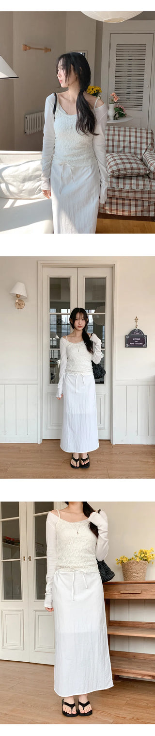 Vainz Lace See through Layered Sleeveless