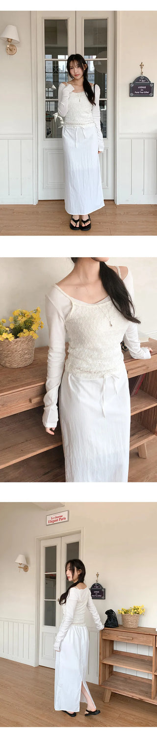 Vainz Lace See through Layered Sleeveless