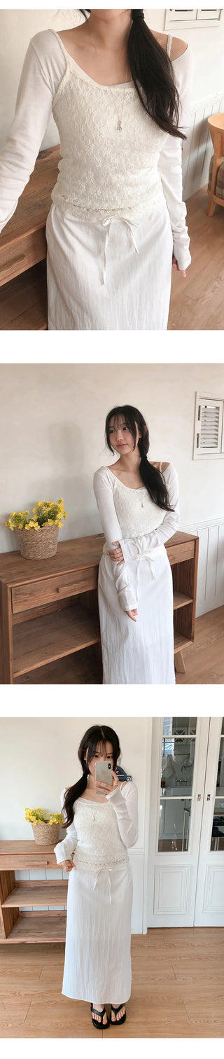 Vainz Lace See through Layered Sleeveless