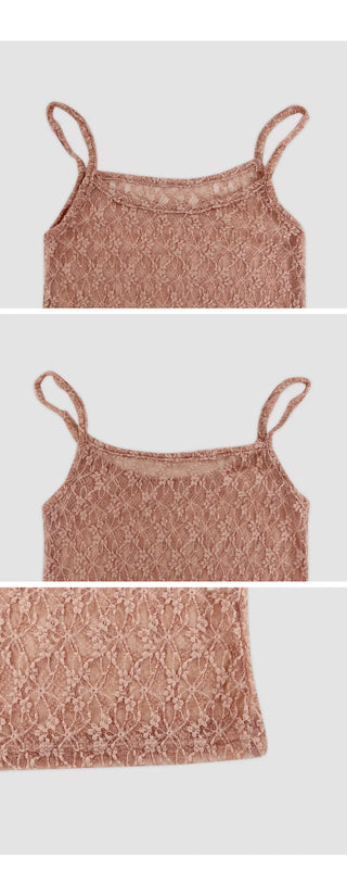Vainz Lace See through Layered Sleeveless