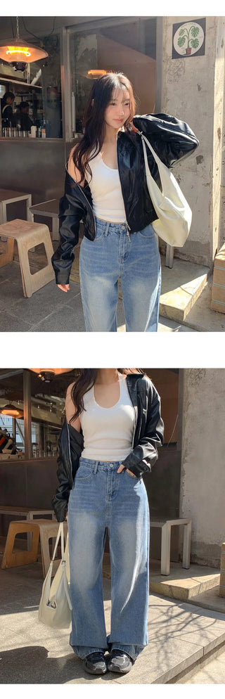 Kaet Hip Pocket Wide Denim Pants