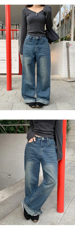 Kaet Hip Pocket Wide Denim Pants