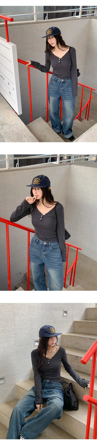 Kaet Hip Pocket Wide Denim Pants