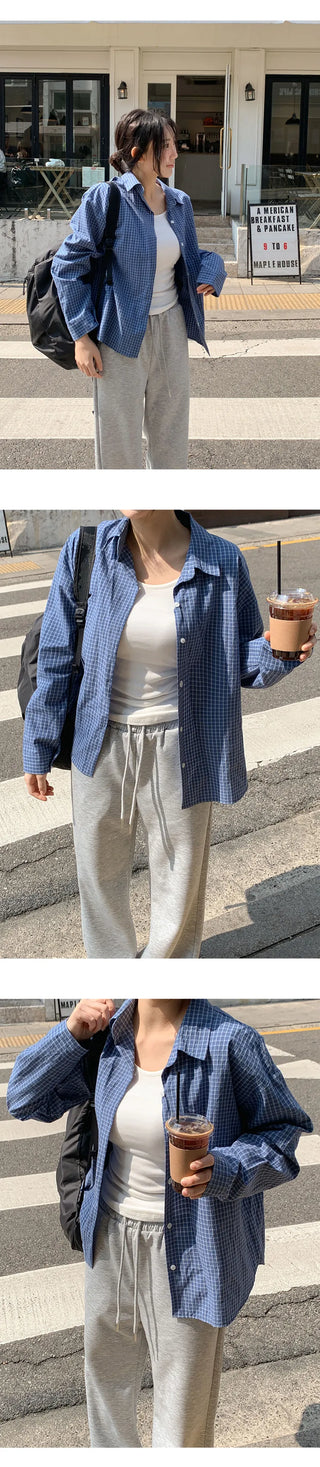 Mobed Loose Fit Check Long Sleeve Shirt
