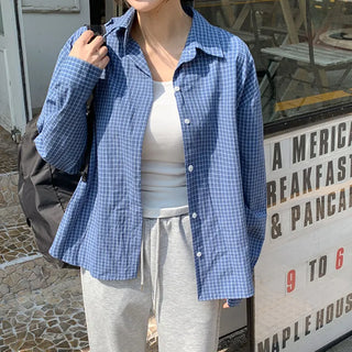 Mobed Loose Fit Check Long Sleeve Shirt