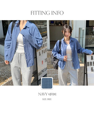 Mobed Loose Fit Check Long Sleeve Shirt