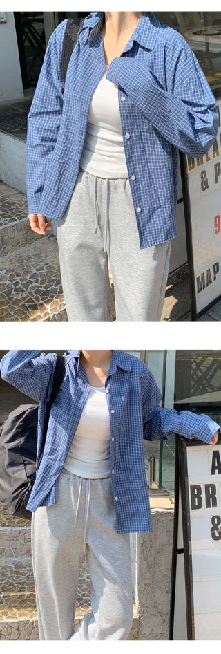 Mobed Loose Fit Check Long Sleeve Shirt
