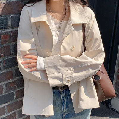 Lines Collared Half Trench Jacket