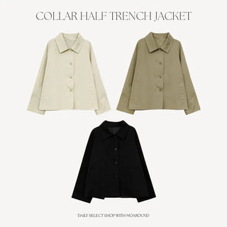 Lines Collared Half Trench Jacket