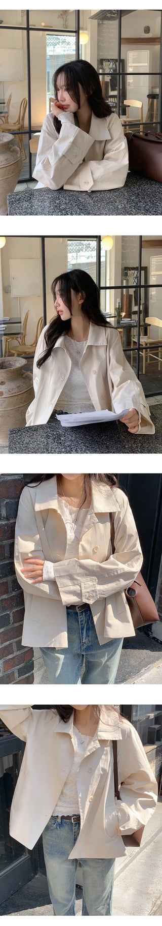 Lines Collared Half Trench Jacket