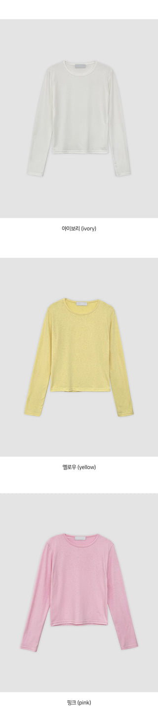Orange Layered Round Long Sleeve T shirt