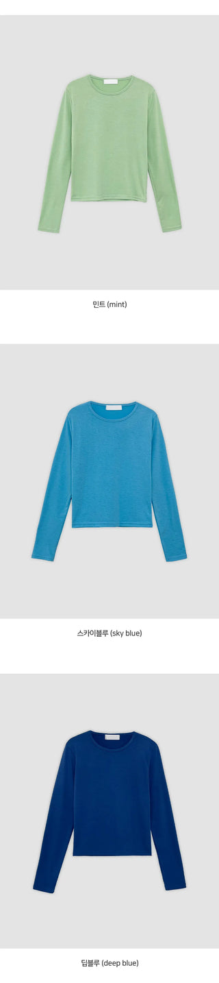 Orange Layered Round Long Sleeve T shirt
