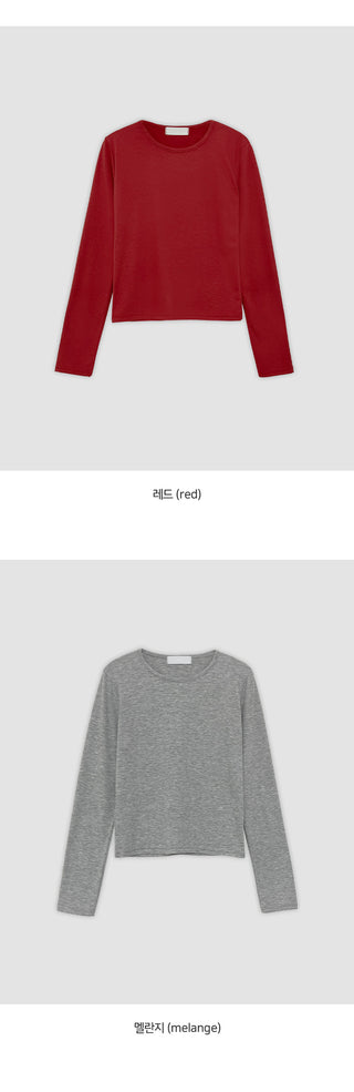 Orange Layered Round Long Sleeve T shirt
