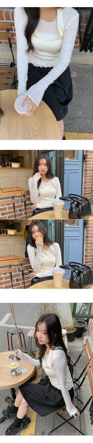 Pdiel Ribbed Round Halter Sleeveless Top