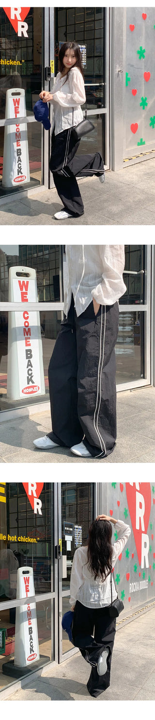 Brozen Two Way Track Elastic Pants