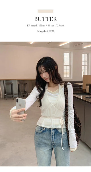Poiten Shirred Cut out Strap Layered Halter Sleeveless