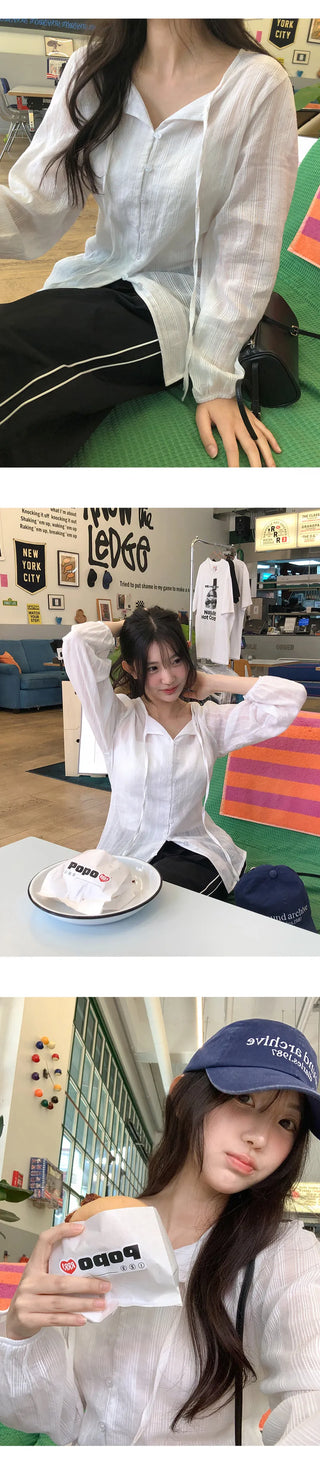 Mid El Stripe String Blouse