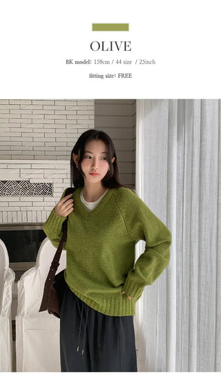 Sotren Loose Fit V Neck Knit