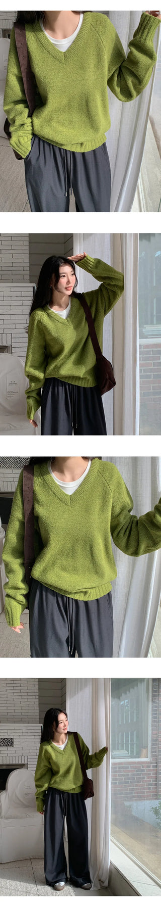Sotren Loose Fit V Neck Knit