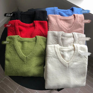 Sotren Loose Fit V Neck Knit