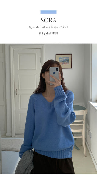 Sotren Loose Fit V Neck Knit