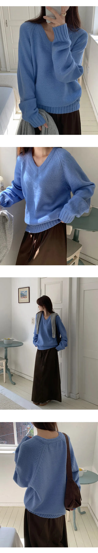 Sotren Loose Fit V Neck Knit