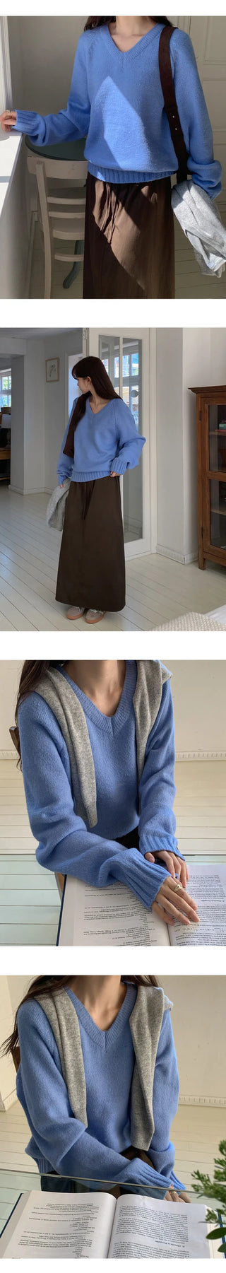 Sotren Loose Fit V Neck Knit