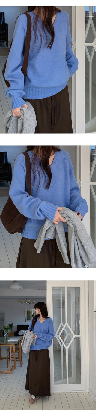 Sotren Loose Fit V Neck Knit