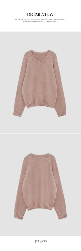 Sotren Loose Fit V Neck Knit