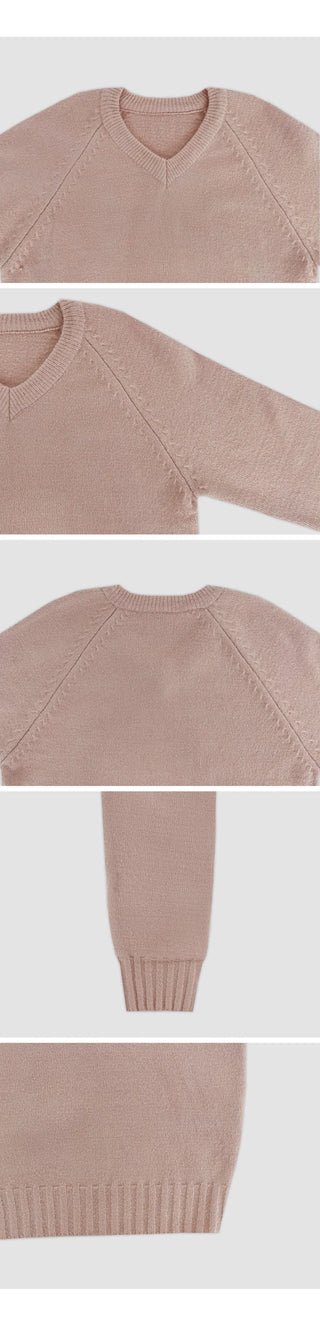 Sotren Loose Fit V Neck Knit