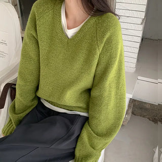 Sotren Loose Fit V Neck Knit