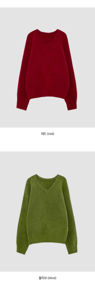 Sotren Loose Fit V Neck Knit