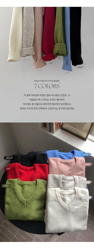 Sotren Loose Fit V Neck Knit