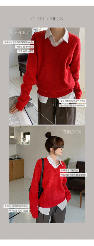 Sotren Loose Fit V Neck Knit