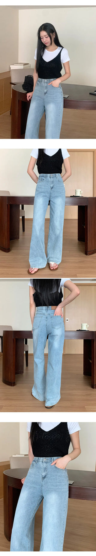Klein Inner Elastic Waist Semi Wide Pants