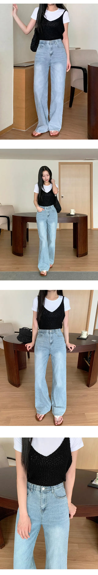 Klein Inner Elastic Waist Semi Wide Pants