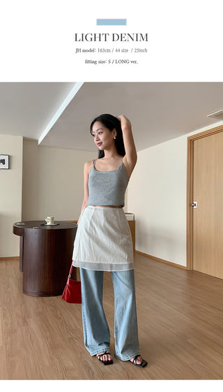 Klein Inner Elastic Waist Semi Wide Pants