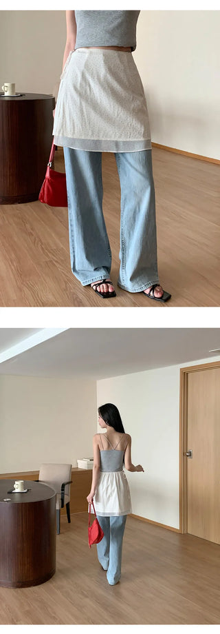 Klein Inner Elastic Waist Semi Wide Pants