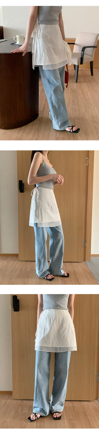 Klein Inner Elastic Waist Semi Wide Pants