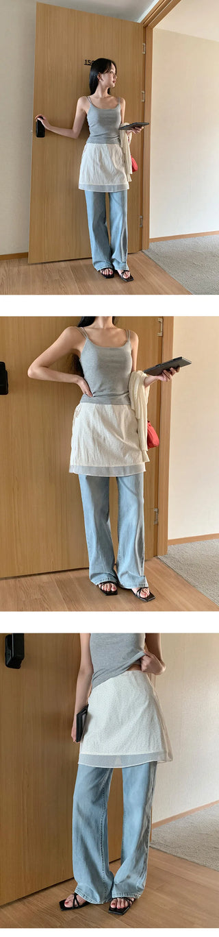 Klein Inner Elastic Waist Semi Wide Pants