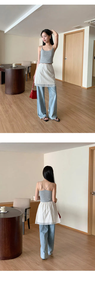 Klein Inner Elastic Waist Semi Wide Pants