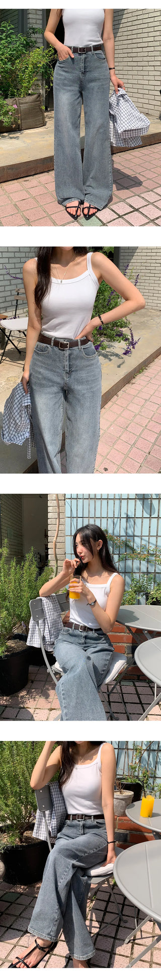 Klein Inner Elastic Waist Semi Wide Pants