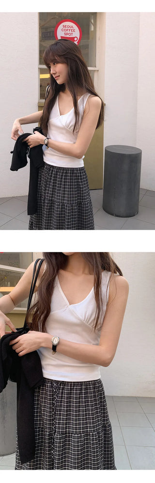 Danes Cutout V Neck Sleeveless