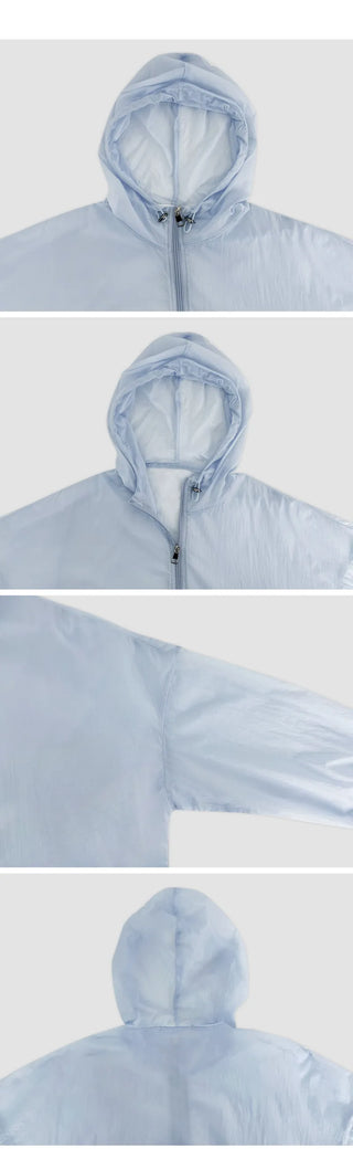 Aretin See through Windbreaker Hooded Jumper