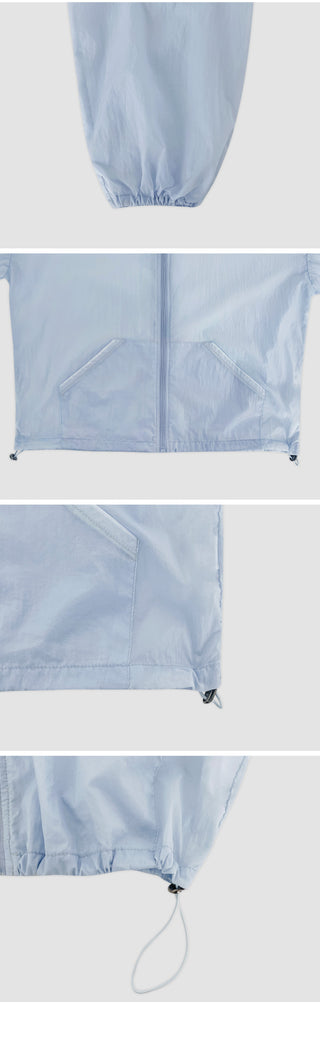 Aretin See through Windbreaker Hooded Jumper