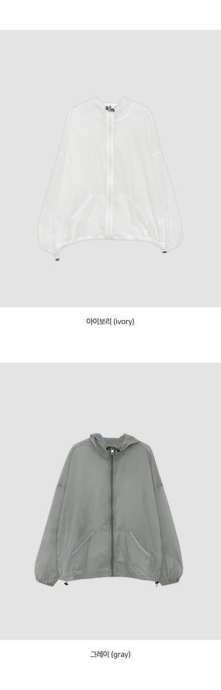 Aretin See through Windbreaker Hooded Jumper