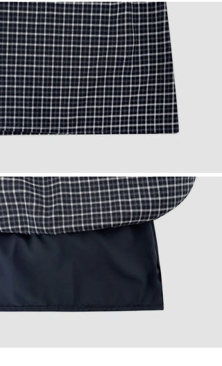 Akind String Banding Check Long Skirt