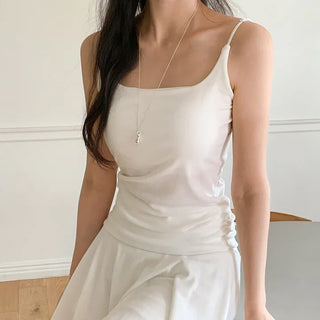 Audeze Square Neck Cap Sleeveless Top