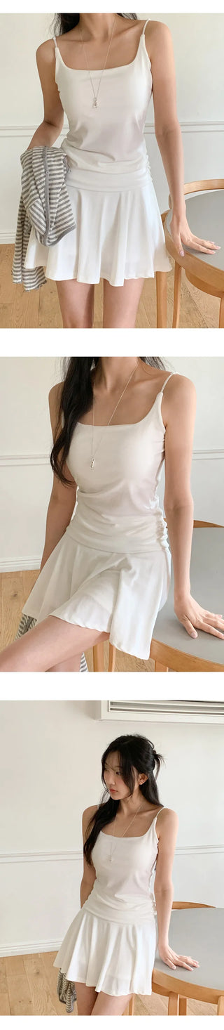 Audeze Square Neck Cap Sleeveless Top