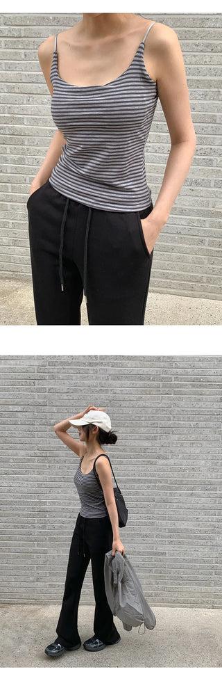 Audeze Square Neck Cap Sleeveless Top